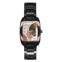 Line Forms Art Drawing Background Stainless Steel Barrel Watch by Maspions