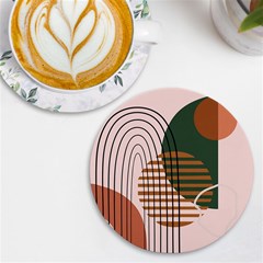 Line Forms Art Drawing Background Uv Print Round Tile Coaster