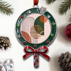 Line Forms Art Drawing Background Metal X mas Lollipop With Crystal Ornament