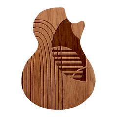 Line Forms Art Drawing Background Guitar Shape Wood Guitar Pick Holder Case And Picks Set by Maspions