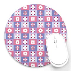 Flower Art Pattern Geometric Round Mousepad