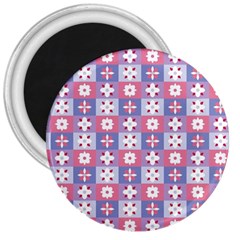 Flower Art Pattern Geometric 3  Magnets