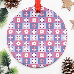 Flower Art Pattern Geometric Ornament (round)