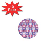 Flower Art Pattern Geometric 1  Mini Buttons (10 Pack) 