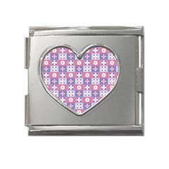 Flower Art Pattern Geometric Mega Link Heart Italian Charm (18mm)