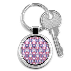 Flower Art Pattern Geometric Key Chain (round)