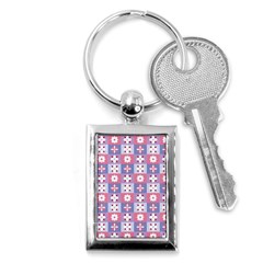 Flower Art Pattern Geometric Key Chain (rectangle)