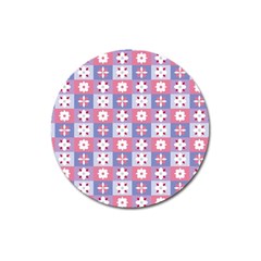 Flower Art Pattern Geometric Magnet 3  (round) by Maspions