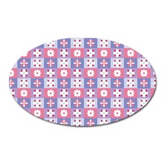 Flower Art Pattern Geometric Oval Magnet