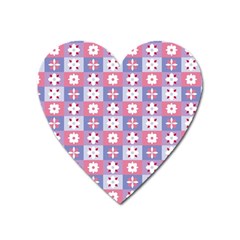 Flower Art Pattern Geometric Heart Magnet