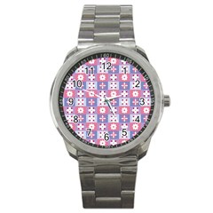 Flower Art Pattern Geometric Sport Metal Watch