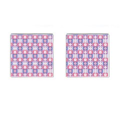 Flower Art Pattern Geometric Cufflinks (square) by Maspions