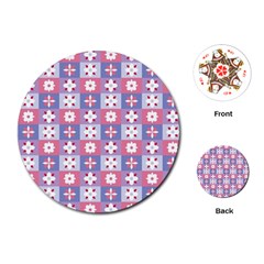 Flower Art Pattern Geometric Playing Cards Single Design (round) by Maspions