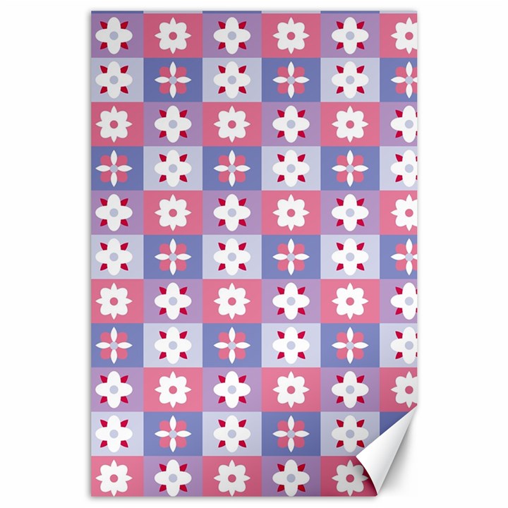 Flower Art Pattern Geometric Canvas 24  x 36 