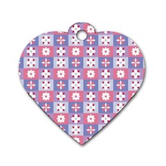 Flower Art Pattern Geometric Dog Tag Heart (one Side) by Maspions