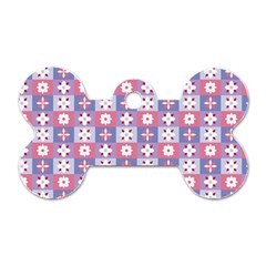 Flower Art Pattern Geometric Dog Tag Bone (one Side)