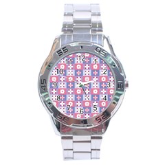 Flower Art Pattern Geometric Stainless Steel Analogue Watch by Maspions