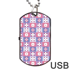 Flower Art Pattern Geometric Dog Tag Usb Flash (one Side)