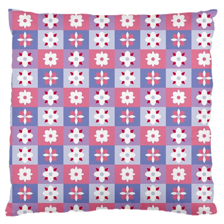 Flower Art Pattern Geometric Standard Premium Plush Fleece Cushion Case (Two Sides)