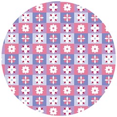 Flower Art Pattern Geometric Wooden Puzzle Round