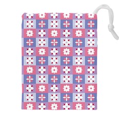 Flower Art Pattern Geometric Drawstring Pouch (5xl) by Maspions