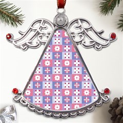 Flower Art Pattern Geometric Metal Angel With Crystal Ornament