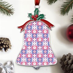 Flower Art Pattern Geometric Metal Holly Leaf Bell Ornament