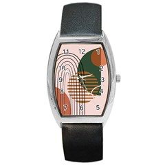 Line Forms Art Drawing Background Barrel Style Metal Watch