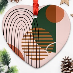 Line Forms Art Drawing Background Heart Ornament (two Sides)