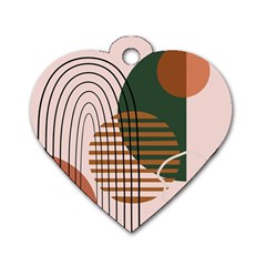 Line Forms Art Drawing Background Dog Tag Heart (two Sides) by Maspions