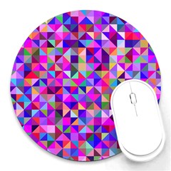 Floor Colorful Triangle Round Mousepad