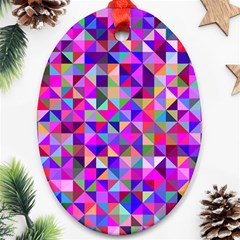 Floor Colorful Triangle Oval Ornament (two Sides) by Maspions