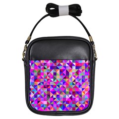 Floor Colorful Triangle Girls Sling Bag