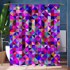 Floor Colorful Triangle Shower Curtain 60  X 72  (medium) 