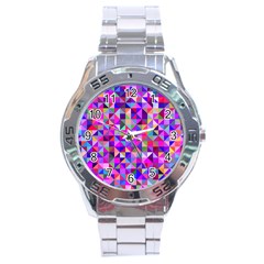 Floor Colorful Triangle Stainless Steel Analogue Watch