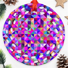 Floor Colorful Triangle Round Filigree Ornament (two Sides)