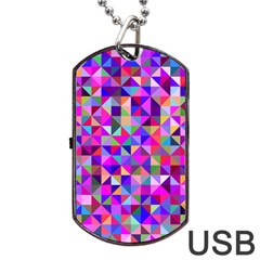 Floor Colorful Triangle Dog Tag Usb Flash (two Sides)