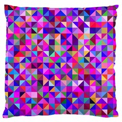 Floor Colorful Triangle Standard Premium Plush Fleece Cushion Case (one Side)