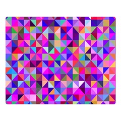 Floor Colorful Triangle Premium Plush Fleece Blanket (large) by Maspions