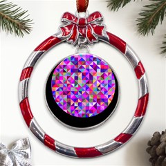 Floor Colorful Triangle Metal Red Ribbon Round Ornament