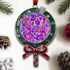 Floor Colorful Triangle Metal X mas Lollipop With Crystal Ornament