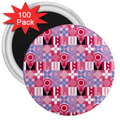 Scandinavian Abstract Pattern 3  Magnets (100 Pack)