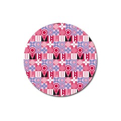 Scandinavian Abstract Pattern Magnet 3  (round)