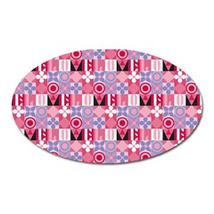 Scandinavian Abstract Pattern Oval Magnet