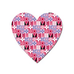 Scandinavian Abstract Pattern Heart Magnet