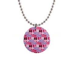 Scandinavian Abstract Pattern 1  Button Necklace by Maspions