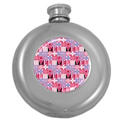 Scandinavian Abstract Pattern Round Hip Flask (5 Oz)