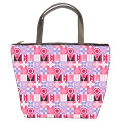 Scandinavian Abstract Pattern Bucket Bag