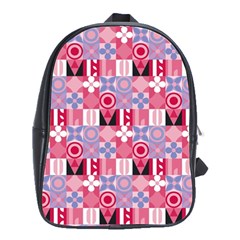 Scandinavian Abstract Pattern School Bag (large)