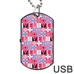 Scandinavian Abstract Pattern Dog Tag Usb Flash (one Side)